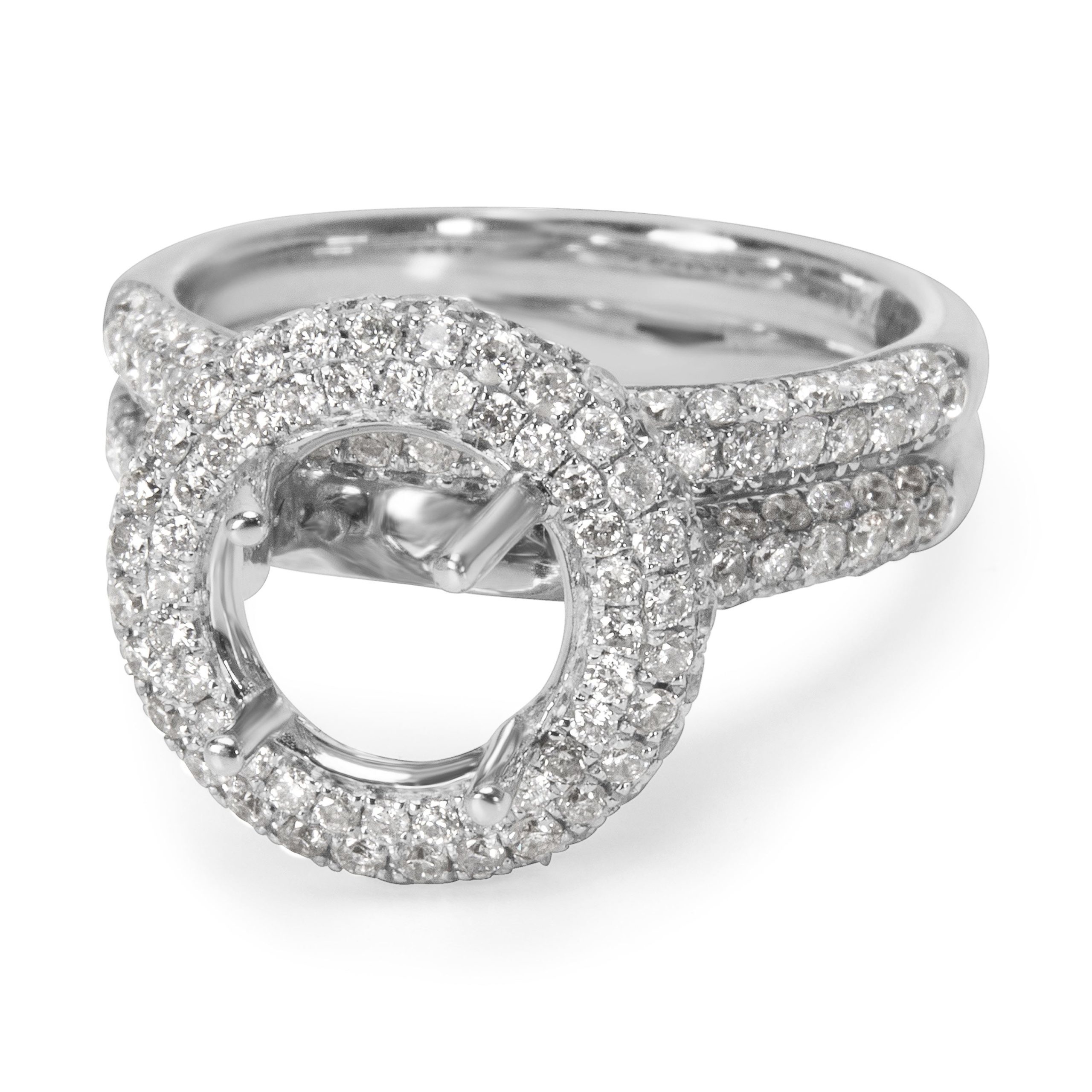 Brand New Pave Diamond Engagement Ring Setting In 18kt White Gold 137 Ctw